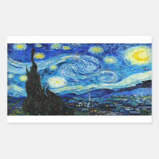 The Starry Night - Van Gogh Rectangular Sticker