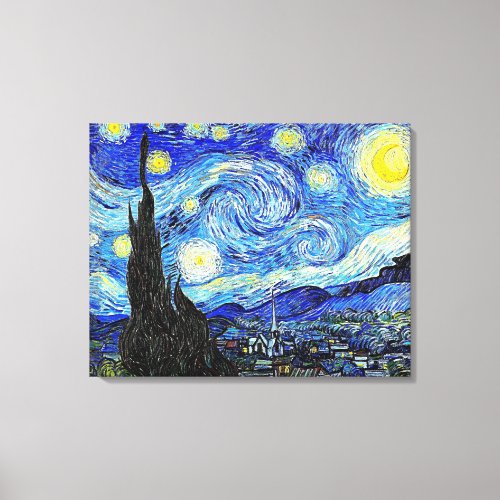 THE STARRY NIGHT VAN GOGH WRAPPED CANVAS ART PRINT