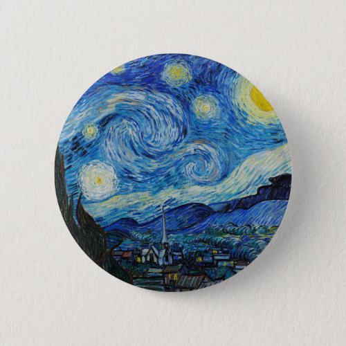 The Starry Night _ Vincent Van Gogh Button