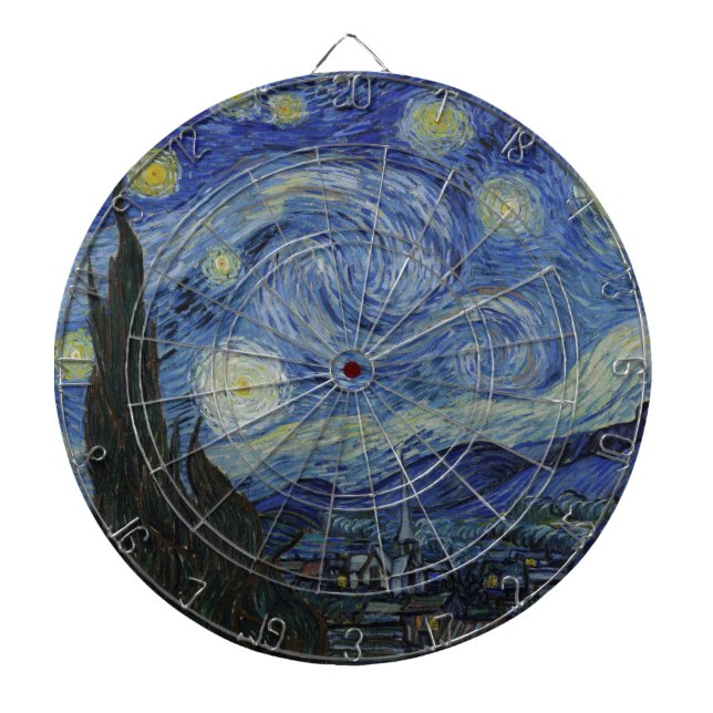 The Starry Night (Vincent van Gogh) (Famous Art) Dart Board (Front)