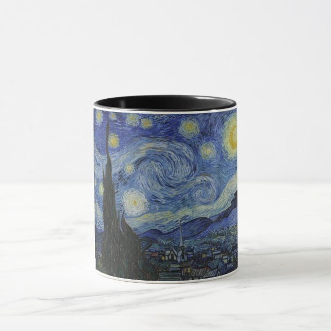 The Starry Night (Vincent van Gogh) (Famous Art) Mug (Center)