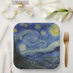The Starry Night (Vincent van Gogh) (Famous Art) Paper Plates