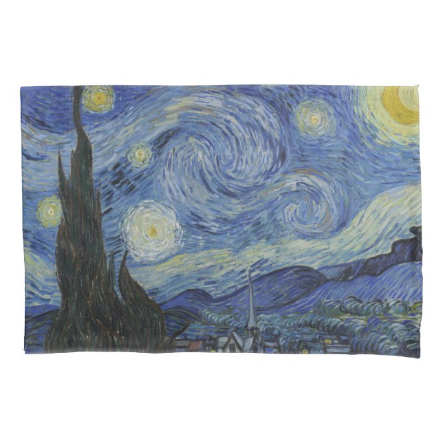 The Starry Night (Vincent van Gogh) (Famous Art) Pillow Case (Front-Left)