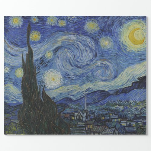 The Starry Night Vincent van Gogh Famous Art Wrapping Paper