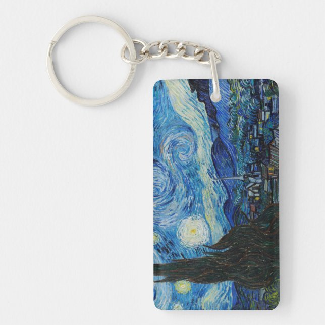 The Starry Night - Vincent Van Gogh Keychain (Front)