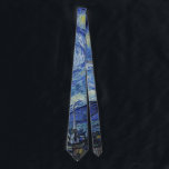 The Starry Night - Vincent Van Gogh Neck Tie<br><div class="desc">Beautiful Fine Arts Painting Tie. Colorful and classic. A great conversation starter! I love designing ties for the men folk in my life. You know the kind... pictures you don't have to explain to your boss, Church friends or neighbor's kid. One's that spark conversation, not controversy and explores mutual interest...</div>