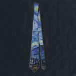 The Starry Night - Vincent Van Gogh Neck Tie<br><div class="desc">Beautiful Fine Arts Painting Tie. Colorful and classic. A great conversation starter! I love designing ties for the men folk in my life. You know the kind... pictures you don't have to explain to your boss, Church friends or neighbor's kid. One's that spark conversation, not controversy and explores mutual interest...</div>