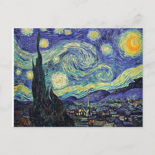 The Starry Night Vincent Van Gogh Postcard (Front)