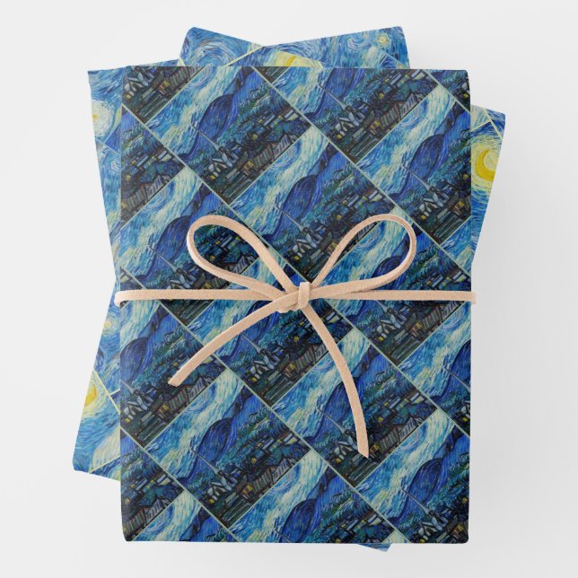 The Starry Night - Vincent Van Gogh Wrapping Paper Sheets (In situ)