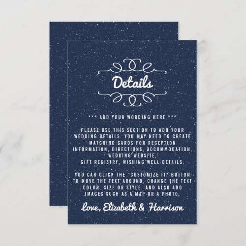 The Starry Night Wedding Collection _ Detail Enclosure Card