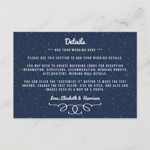 The Starry Night Wedding Collection _ Detail Enclosure Card