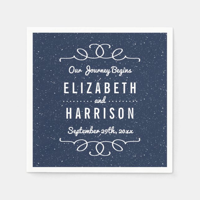 The Starry Night Wedding Collection Napkins (Front)