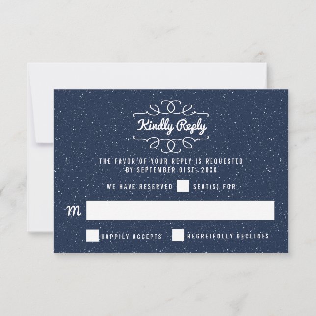 The Starry Night Wedding Collection RSVP Card (Front)