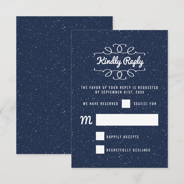 The Starry Night Wedding Collection RSVP Card (Front/Back)