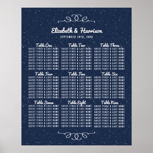 The Starry Night Wedding Collection Seating Chart