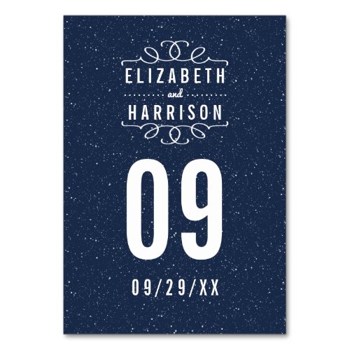The Starry Night Wedding Collection Table Number
