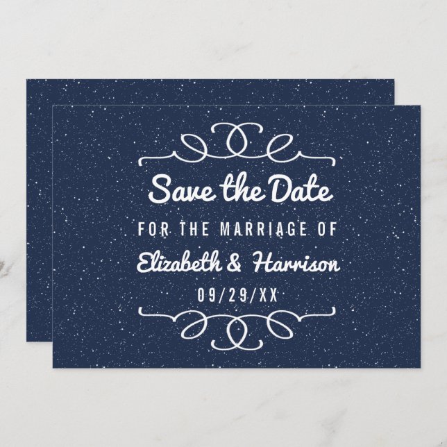 The Starry Night Wedding Save The Date (Front/Back)