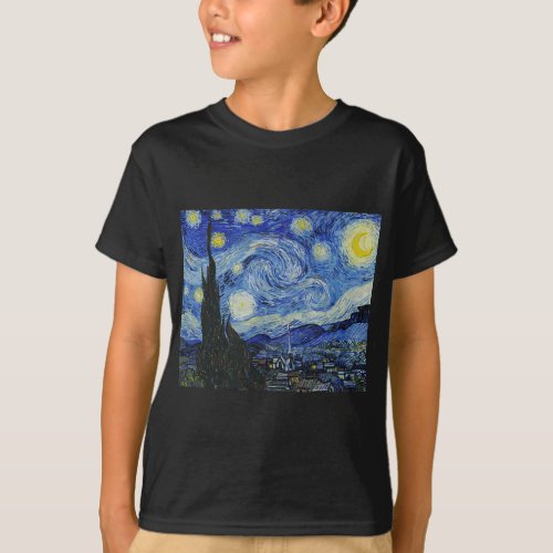 The Starry Night World Famous Painting T_Shirt