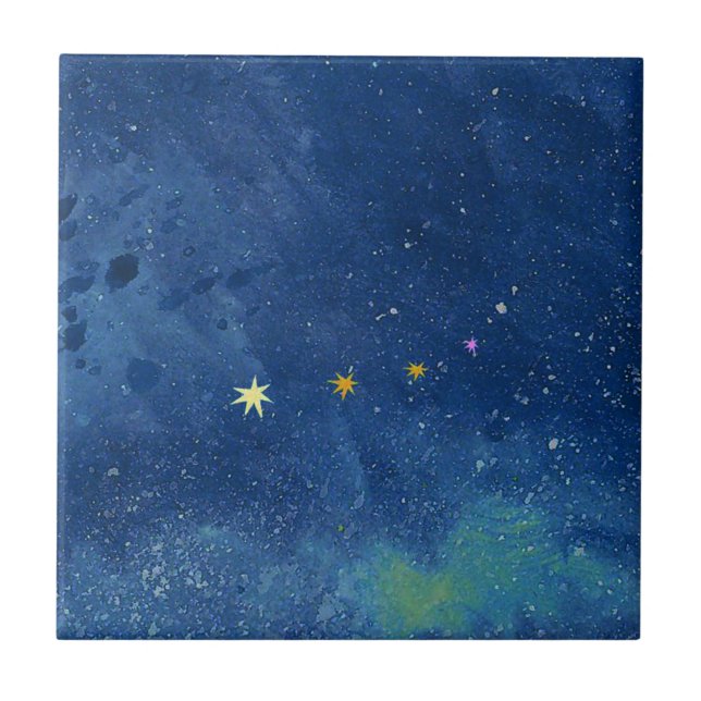 The starry sky illustration  Ceramic Tile (Front)