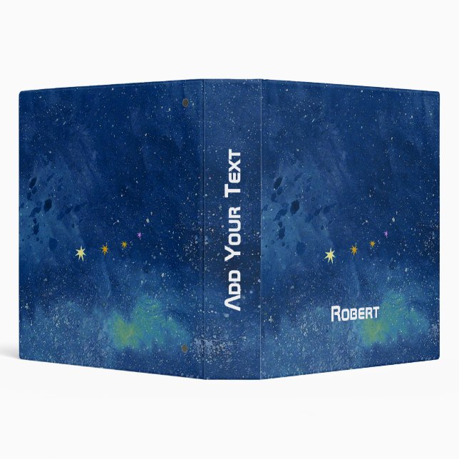  The Starry Sky Illustration Personalized 3 Ring Binder (Background)