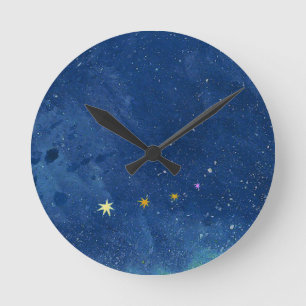  The starry sky illustration   Round Clock