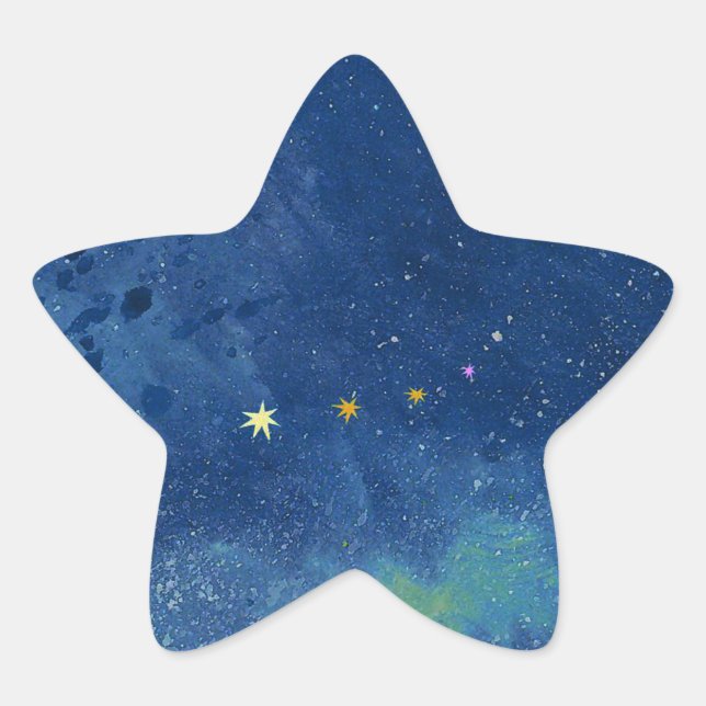  The starry sky illustration    Star Sticker (Front)