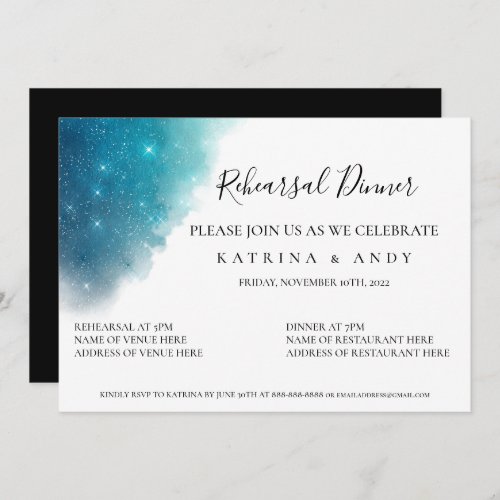 The Stars Aligned Rehearsal Dinner Invitation 