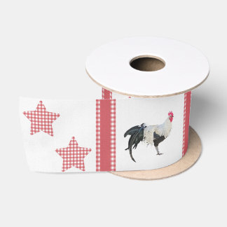 The Stars And Roosters Country Decor Satin Ribbon