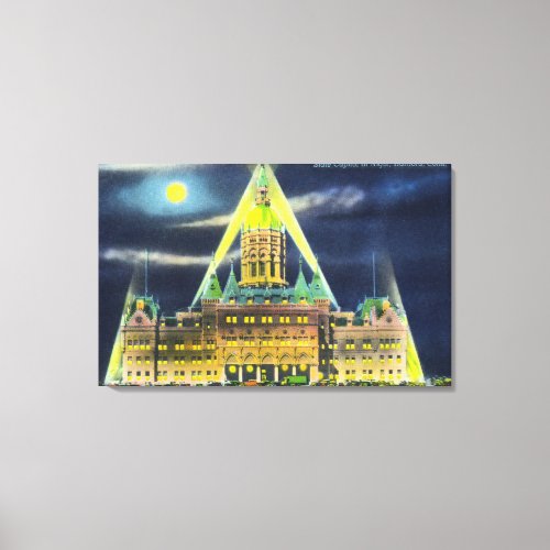 The State Capitol Building at Night Canvas Print