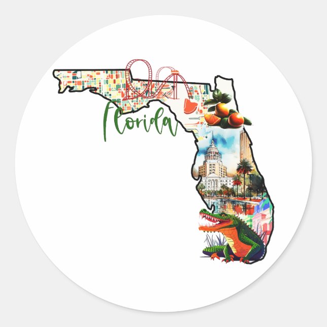 The State Of Florida Classic Round Sticker (Front)