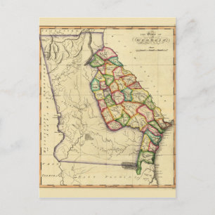 The State of Georgia Map (circa 1810) Postcard