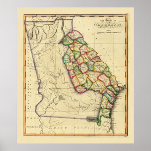 The State of Georgia Map (circa 1810) Poster