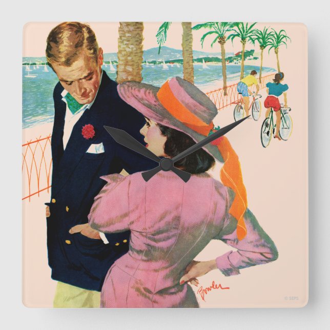 The Stategy of Love Square Wall Clock (Front)