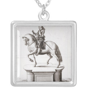 The statue of King Charles at Charing Cross Silver Plated Necklace