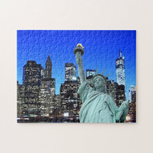 The Statue of Liberty and NYC Skyline Jigsaw Puzzle