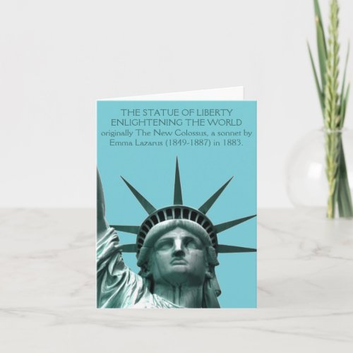 THE STATUE OF LIBERTY ENLIGHTENING THE WORLD CARD