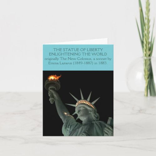 THE STATUE OF LIBERTY ENLIGHTENING THE WORLD CARD