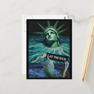 The Statue of Liberty Melts Surreal Collage Postcard
