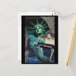 The Statue of Liberty Melts Surreal Eat the Rich Postcard