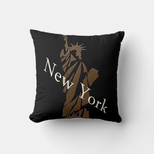 The Statue of Liberty New York Design Throw Pillow