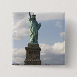 The Statue of Liberty on Liberty Island in New Pinback Button