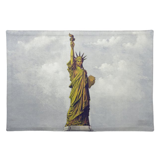 The Statue of Liberty, The Great Bartholdi Statue Cloth Placemat (Front)