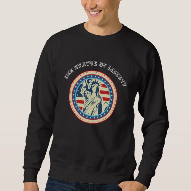 The statue of Liberty Vintage black Sweatshirt (Front)