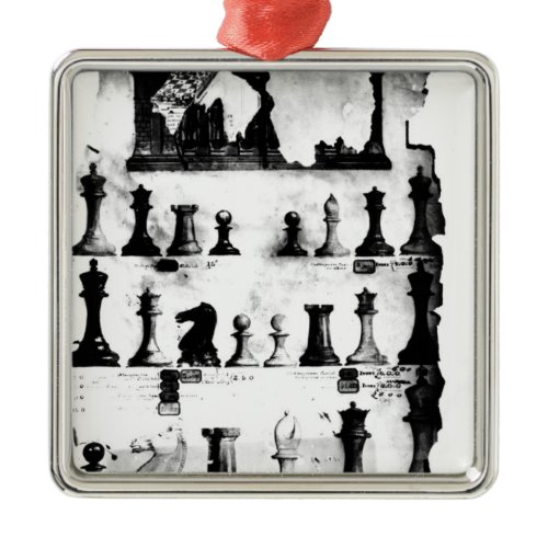 The Staunton Chessmen Patent Drawing Metal Ornament