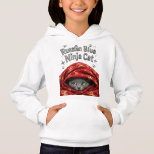 The Stealthy & Starchy: Russian Blue Ninja Cat Hoodie