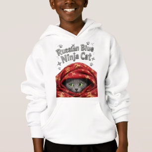 The Stealthy & Starchy: Russian Blue Ninja Cat Hoodie