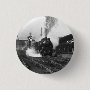 The Steam Train Arrives! circa 1864 the Button