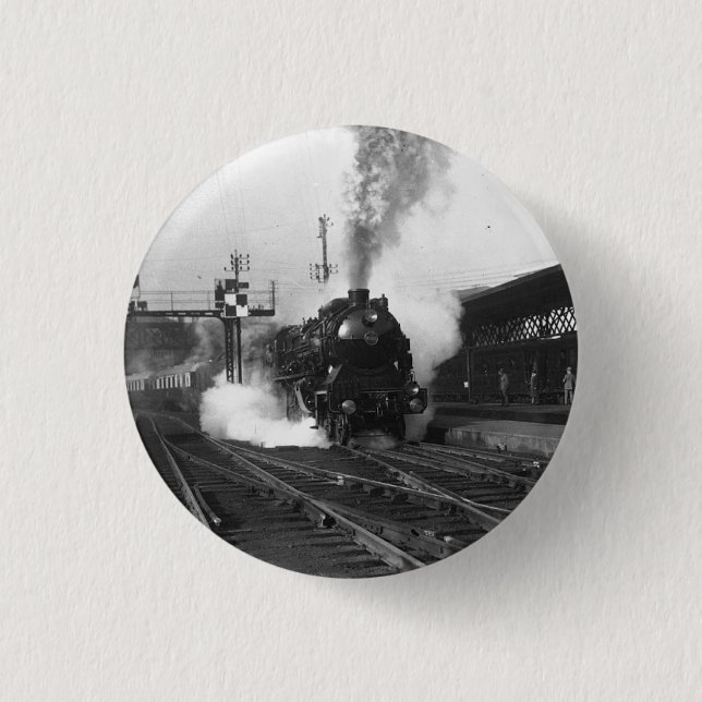 The Steam Train Arrives! circa 1864 the Button (Front)