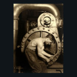 The Steamfitter by Lewis Hine Poster<br><div class="desc">This is a digitally enhanced print of the vintage 1921 "The Steamfitter" photograph by Lewis Hine.</div>