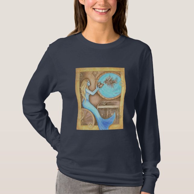 The Steampunk Heart Ladies LongSleeve Tee (Front)